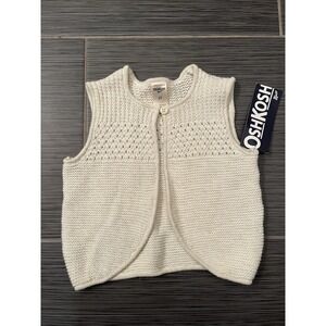 New Oshkosh B'gosh Girl's Gold‎ Glitter Beige Knit Vest Sz 2T Sparkle NWT